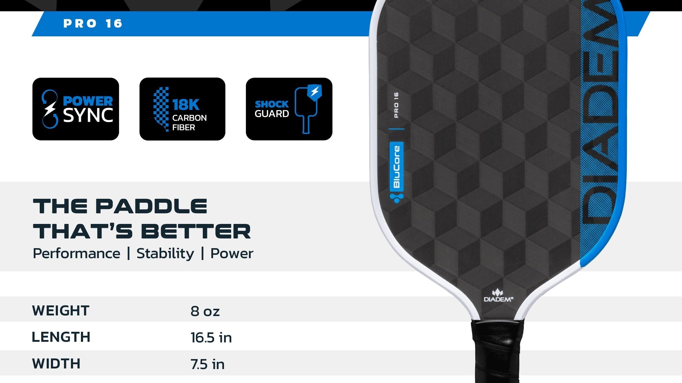 The BEST Pickleball Paddle for Power - Diadem Sports