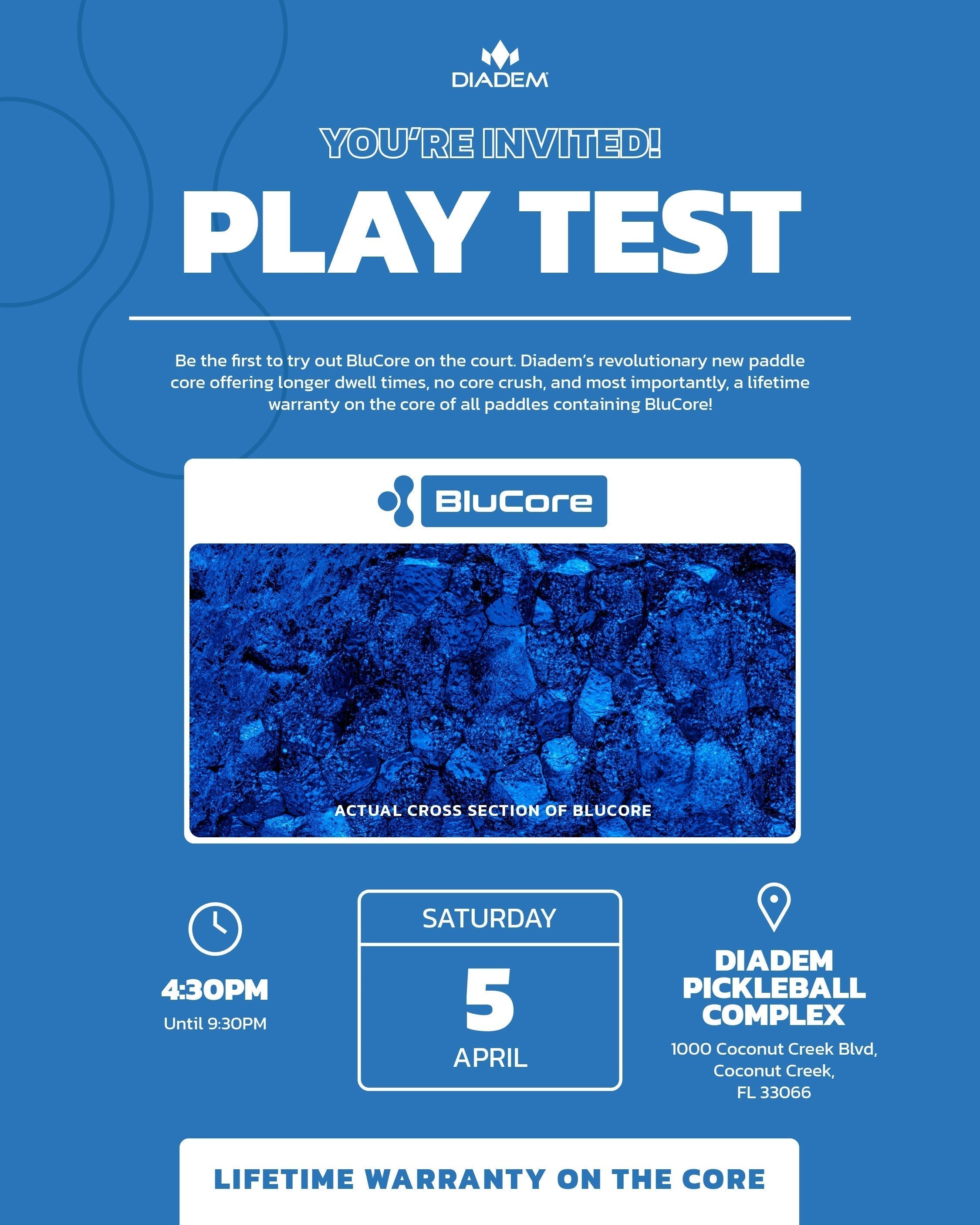 Diadem Sports Hosts Warrior BluCore Demo Event at Diadem Pickleball Complex